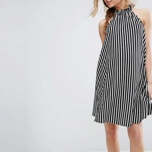Black & white halter dress